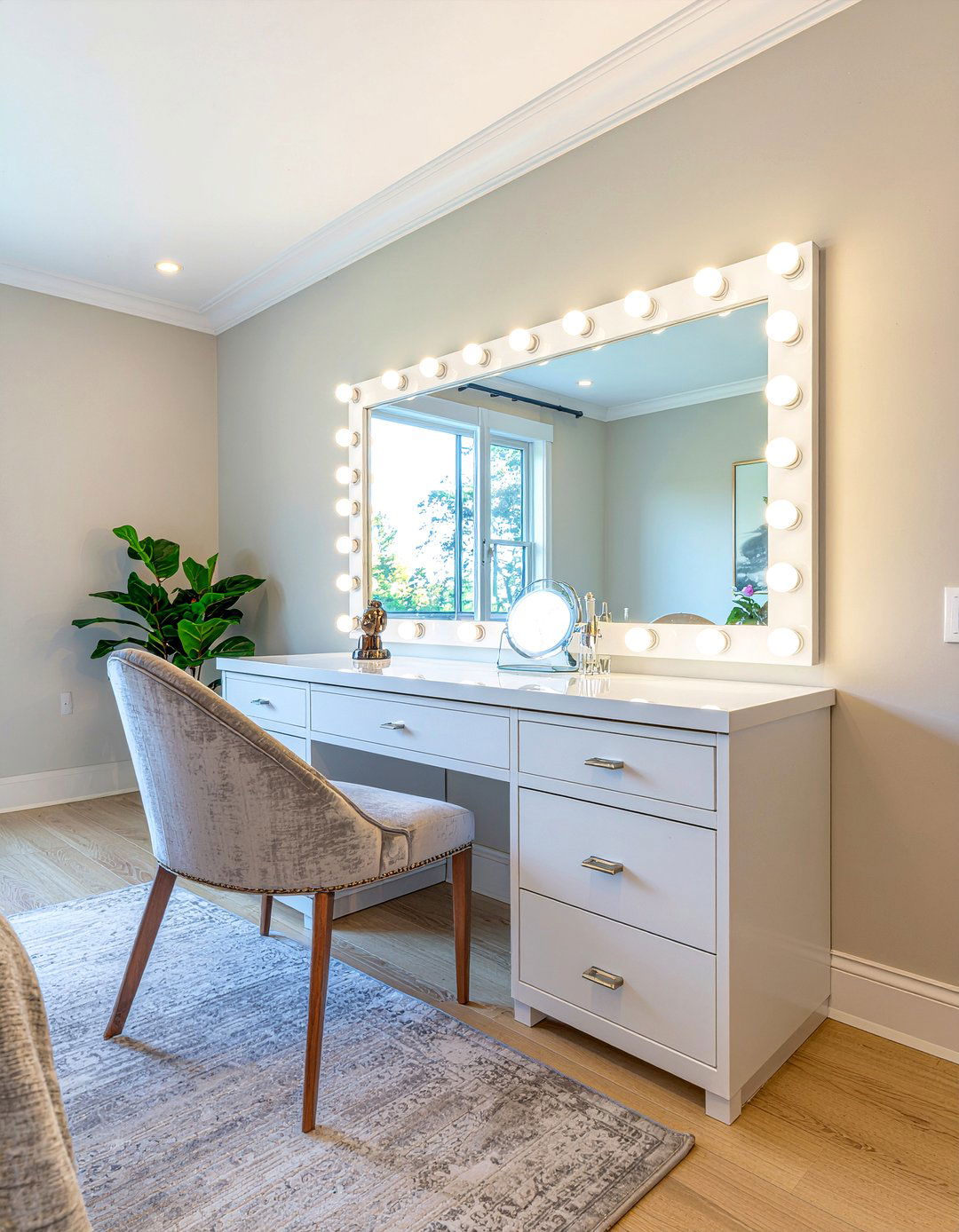 Hollywood mirror vanity - 30 bedroom makeup vanities