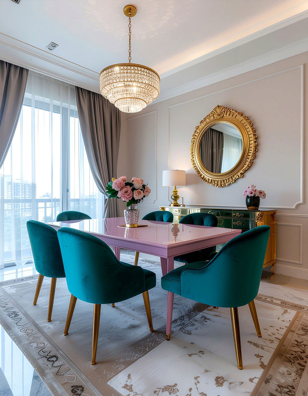 Hollywood regency dining room office - 30 dining room office combo ideas