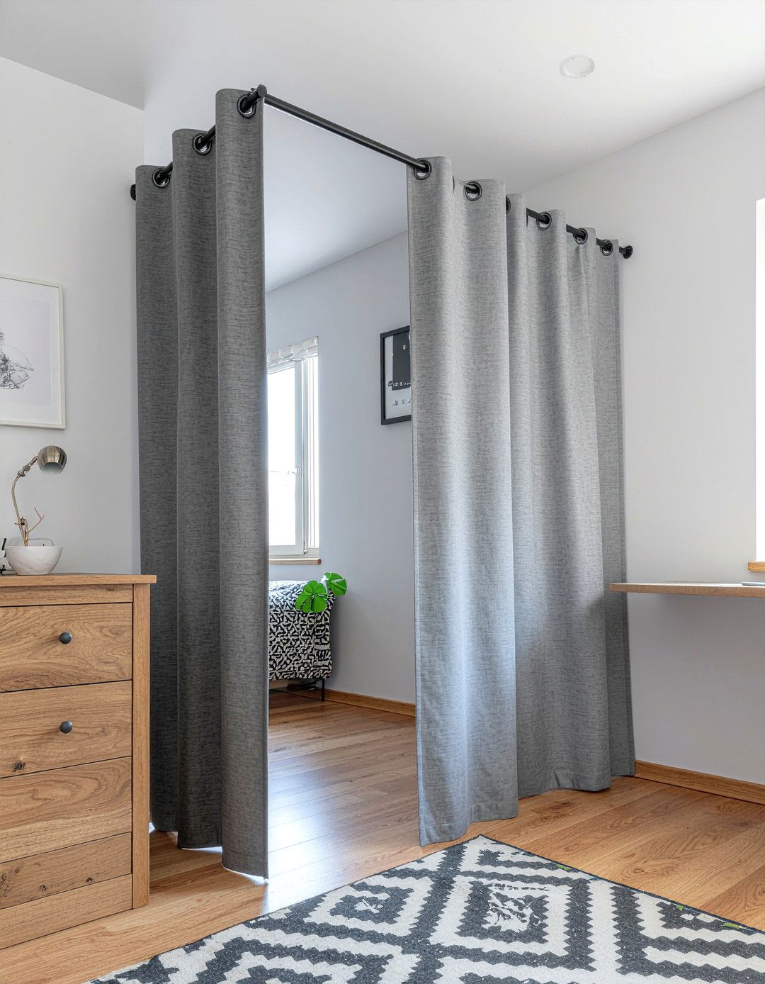Home Office Divider Curtain - 30 bedroom curtain dividers