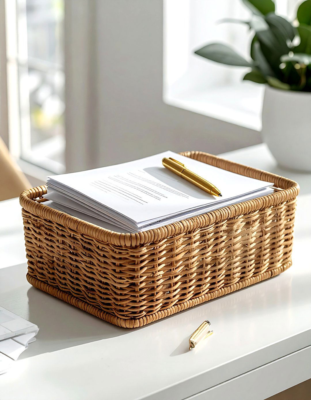 Home Office Storage - 30 rattan basket ideas