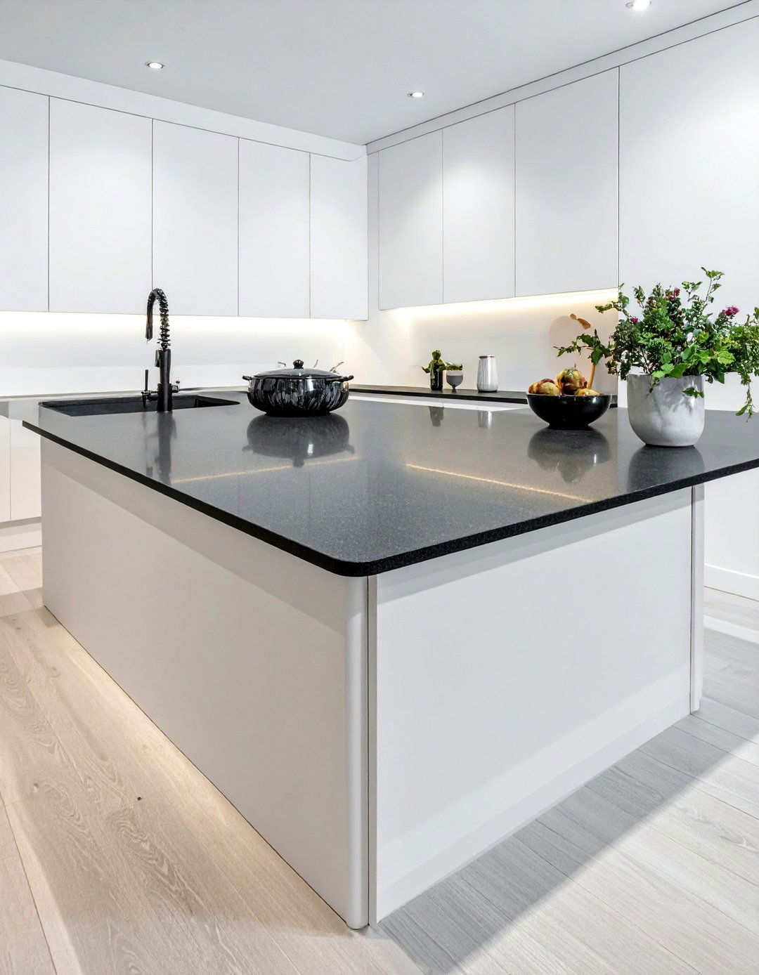 Honed Black Granite Countertop - 30 black countertop kitchen ideas