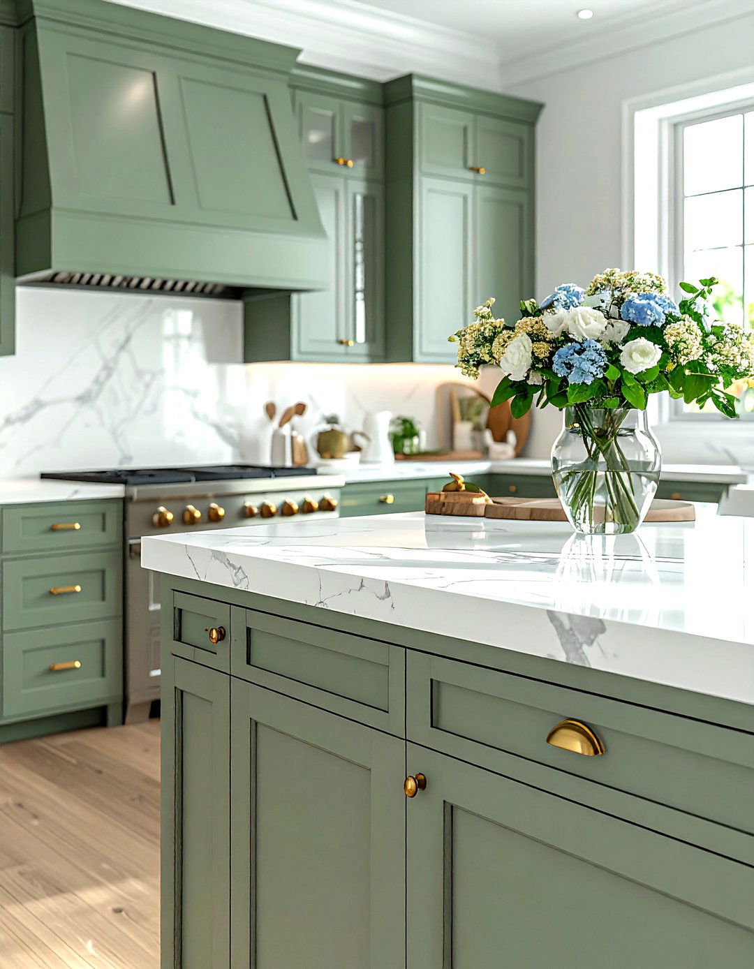 Honed Marble Countertop - 30 English country kitchen ideas