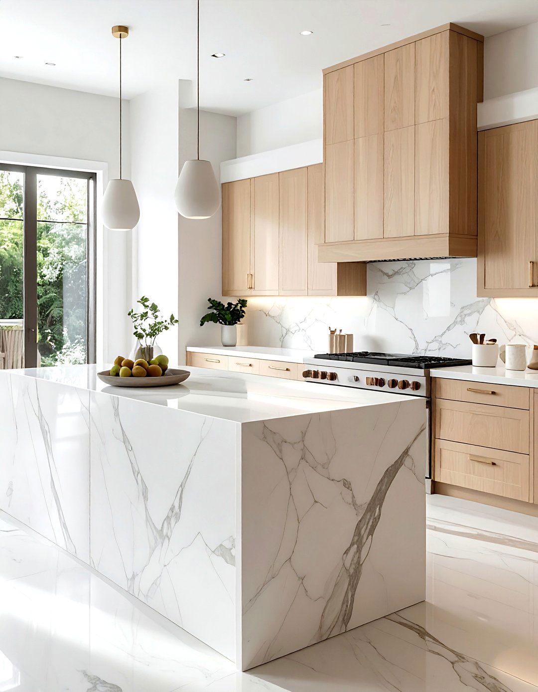 Honed marble countertops - 30 marble kitchen ideas