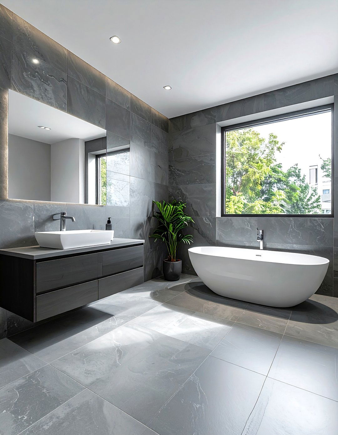 Honed slate bathroom - 30 slate bathroom ideas