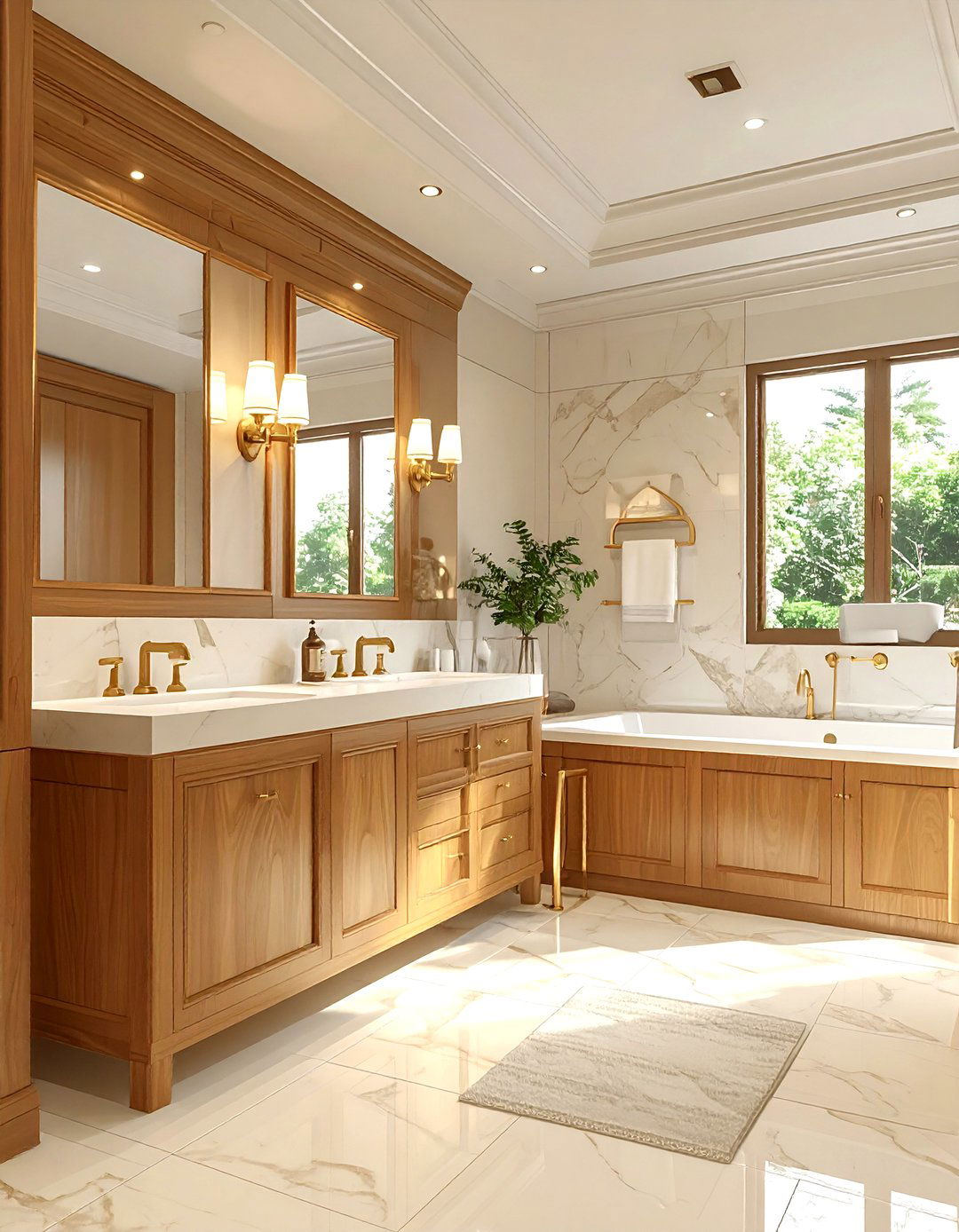 Honey Oak Bathroom - 30 warm tone bathroom ideas