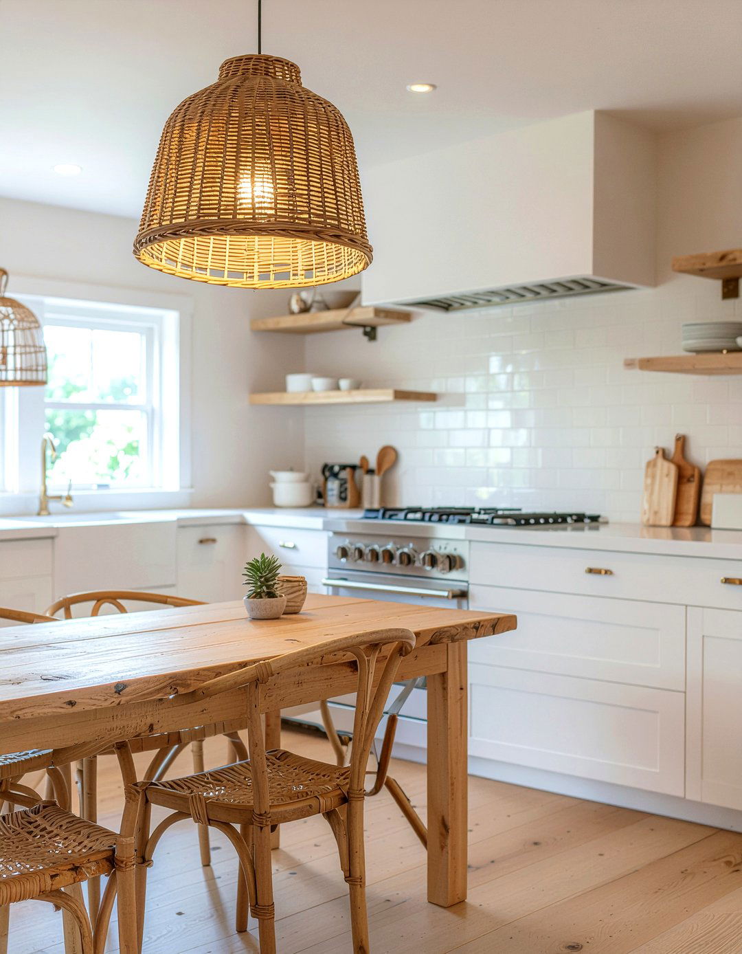 Honey Toned Rattan Light - 30 rattan pendant kitchen ideas