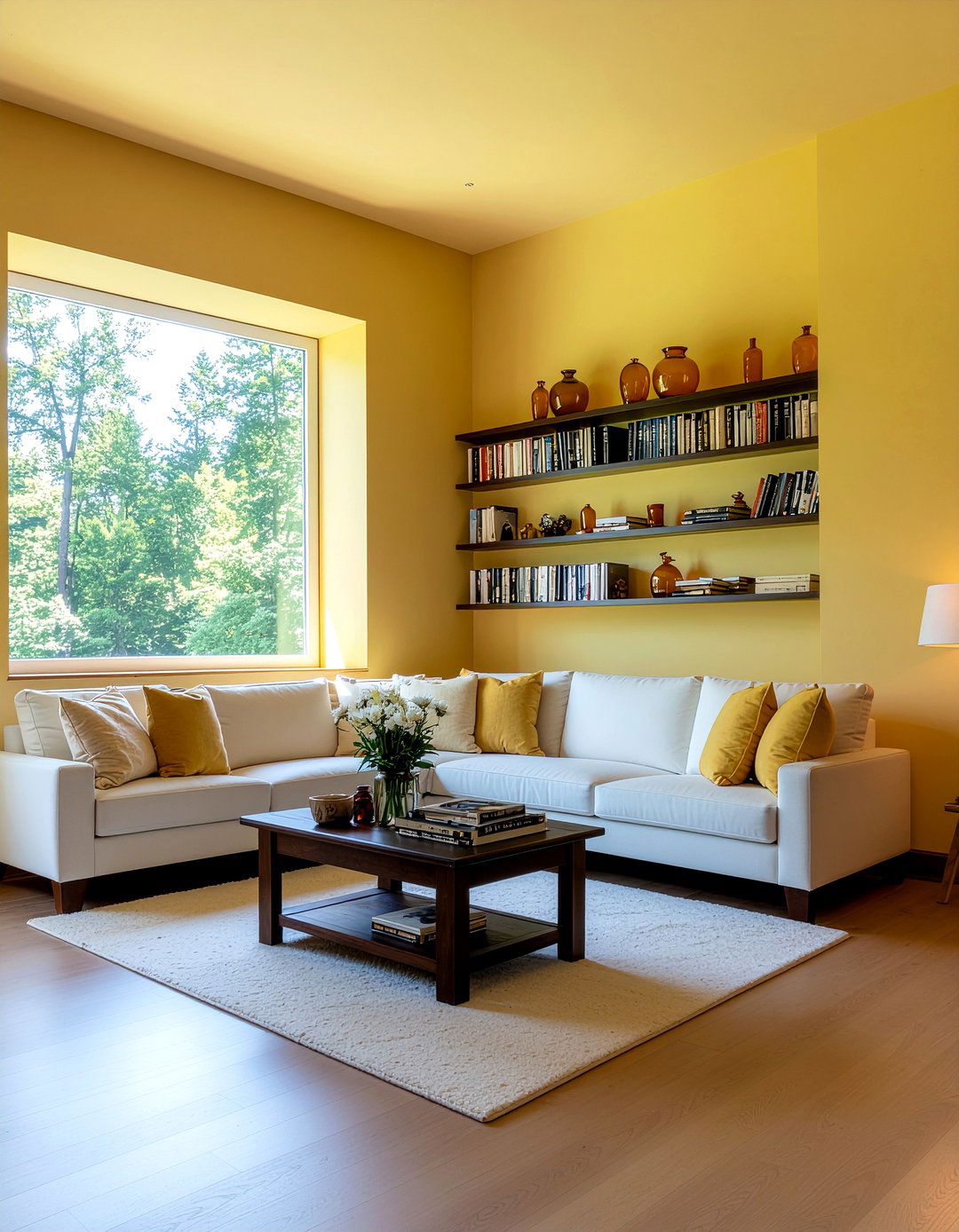 Honey yellow living room - 30 living room yellow walls