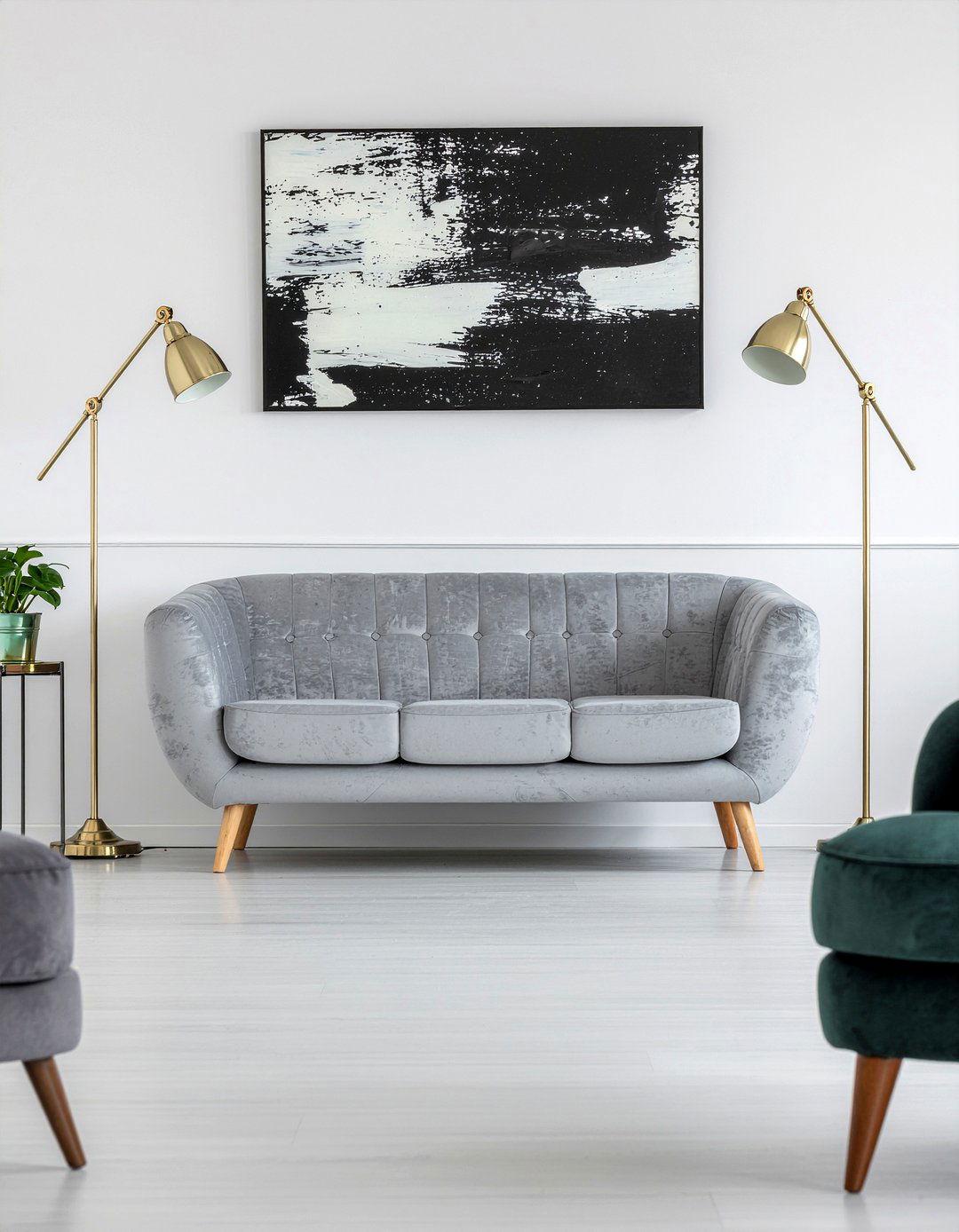 Horizontal Black And White Stripe - 30 living room striped wall ideas