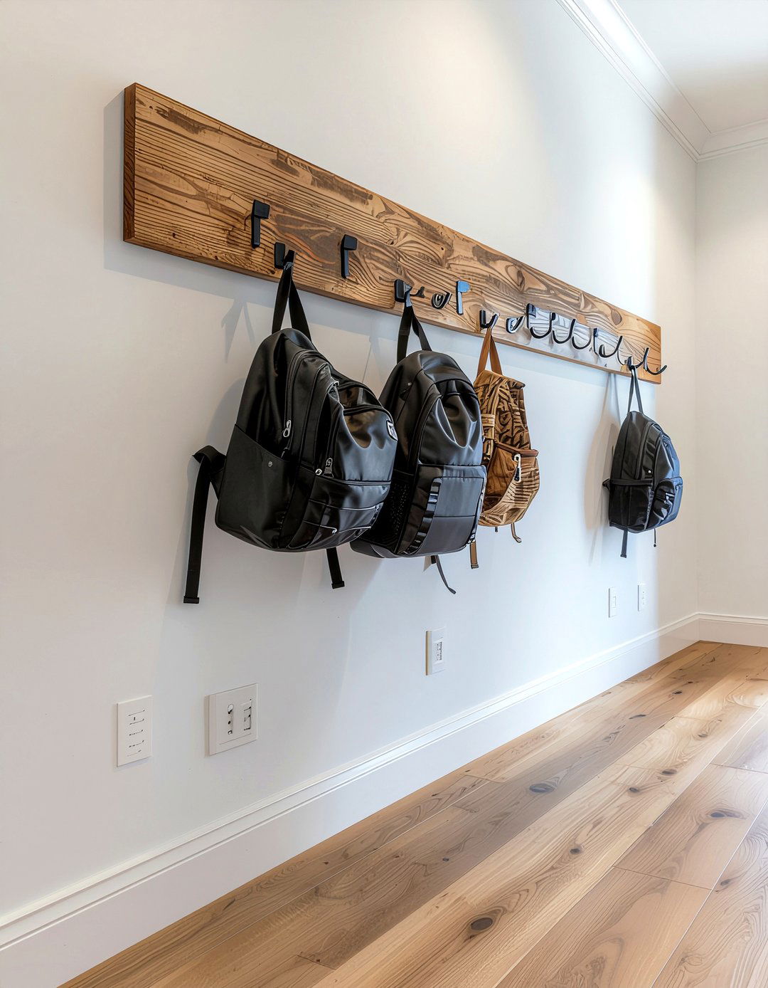 Horizontal Entryway Hook Board - 30 entryway hook ideas