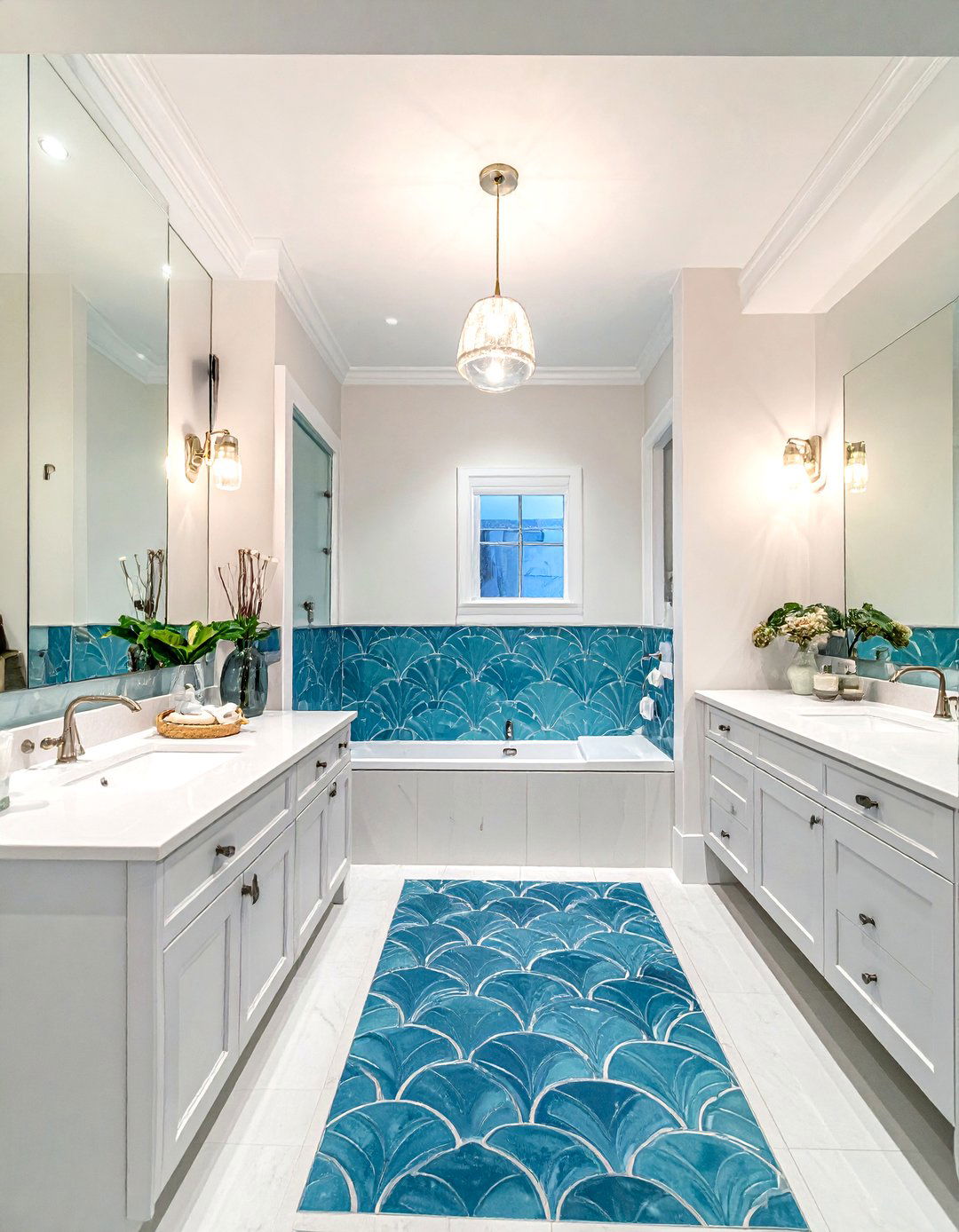 Horizontal Fan Tile Bathroom - 30 fan tile bathroom ideas