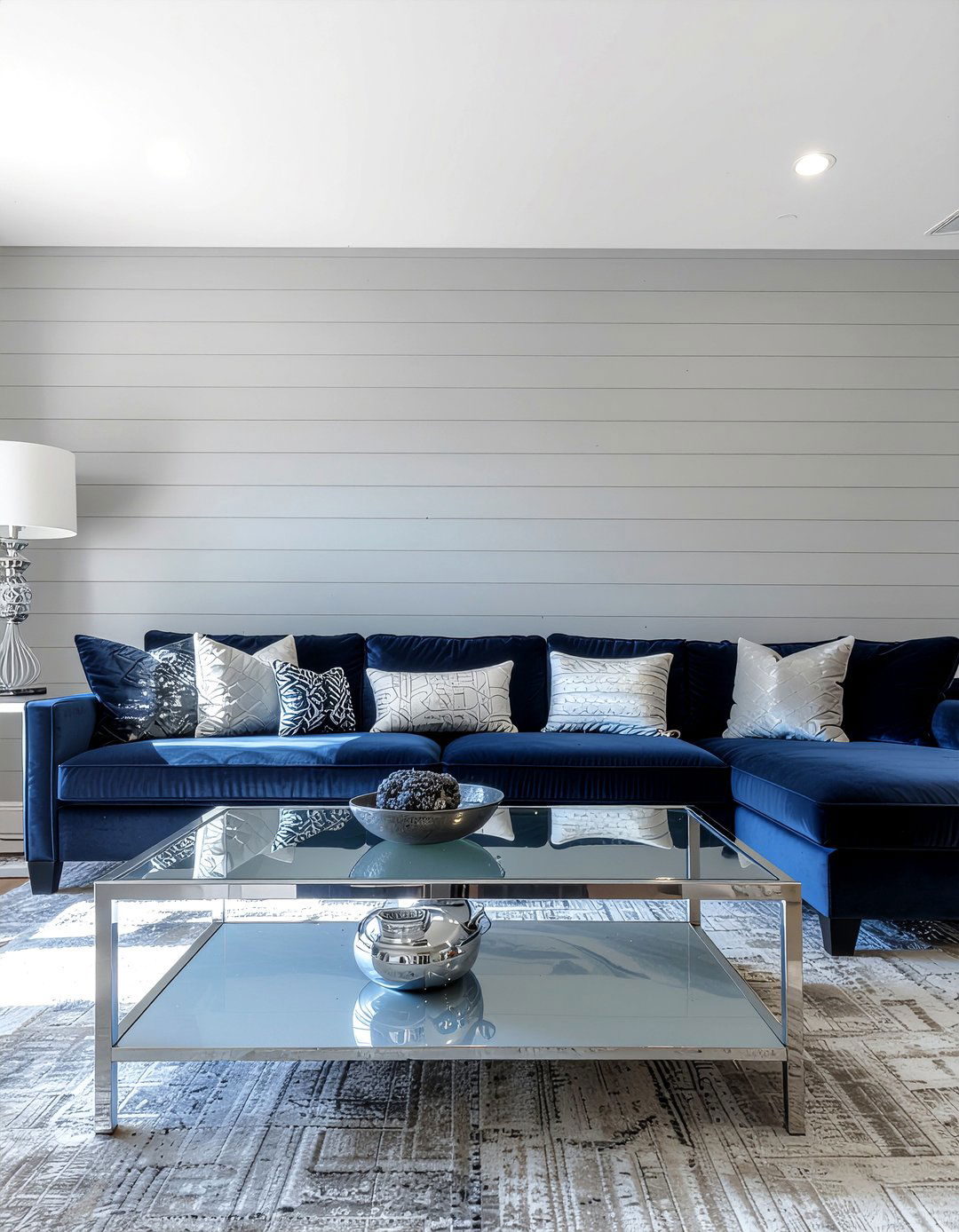 Horizontal Gray Shiplap Accent - 30 living room shiplap walls