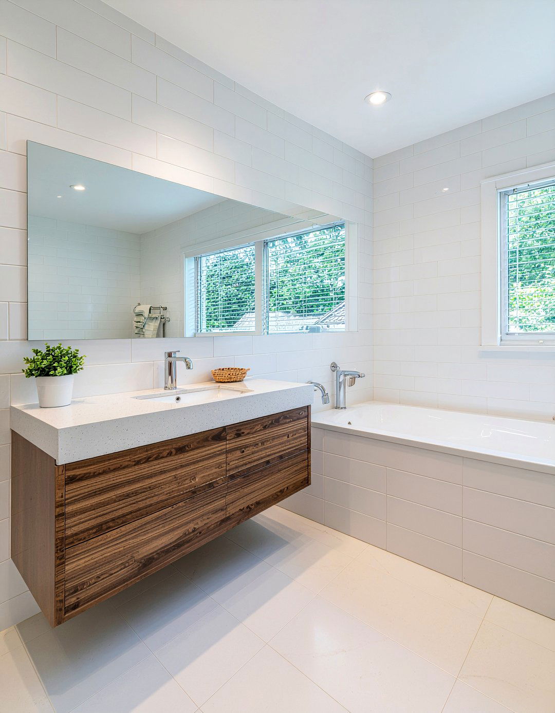 Horizontal Stack Large Subway Tile - 30 large subway tile bathroom ideas