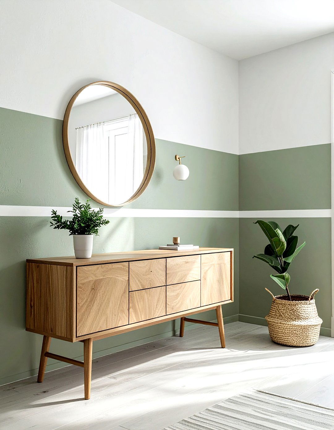 Horizontal Stripe Painted Wall - 30 stripe decor ideas