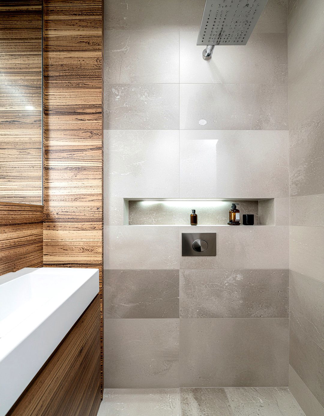 Horizontal Wall Niche - 30 bathroom recessed shelf ideas