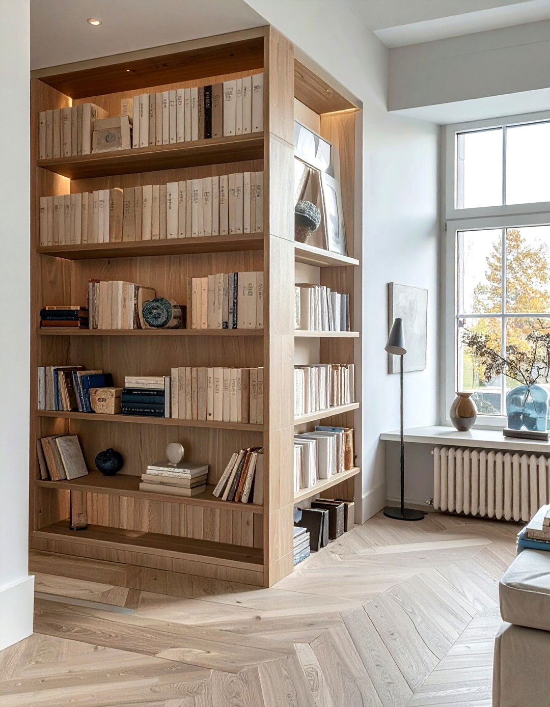 Horizontal and vertical book stacking - 30 bookshelf styling ideas