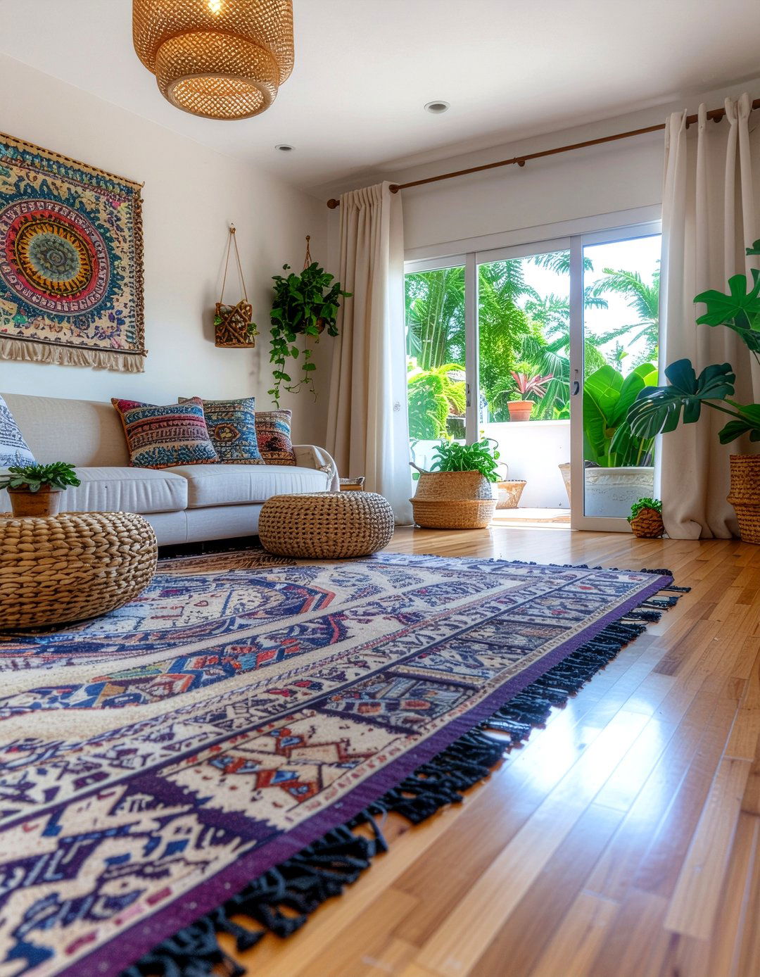 Horizontal grain bamboo flooring - 30 living room bamboo flooring ideas