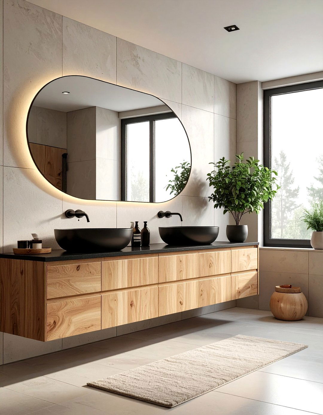 Horizontal oval bathroom mirror - 30 oval bathroom mirror ideas