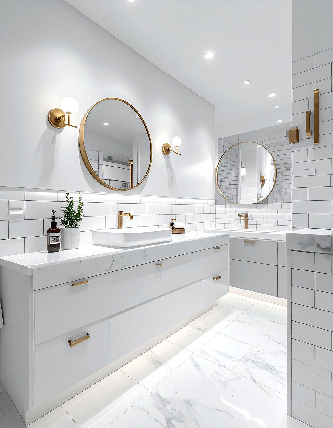 Horizontal stacked subway tile bathroom - 30 stacked subway tile bathroom ideas