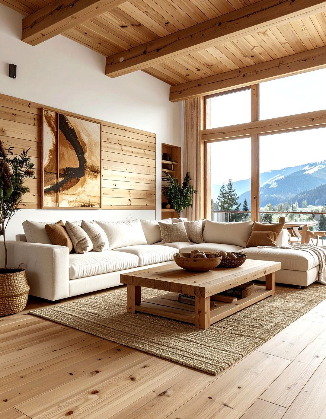 Horizontal wood planks - 30 living room wood wall ideas