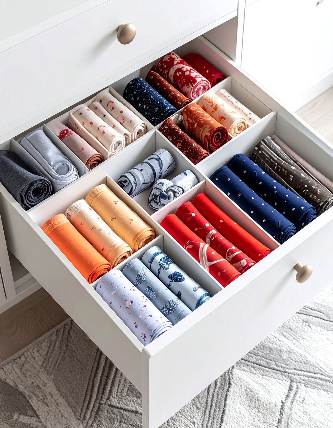 Hosiery Individual Cells - 30 bedroom drawer organization ideas