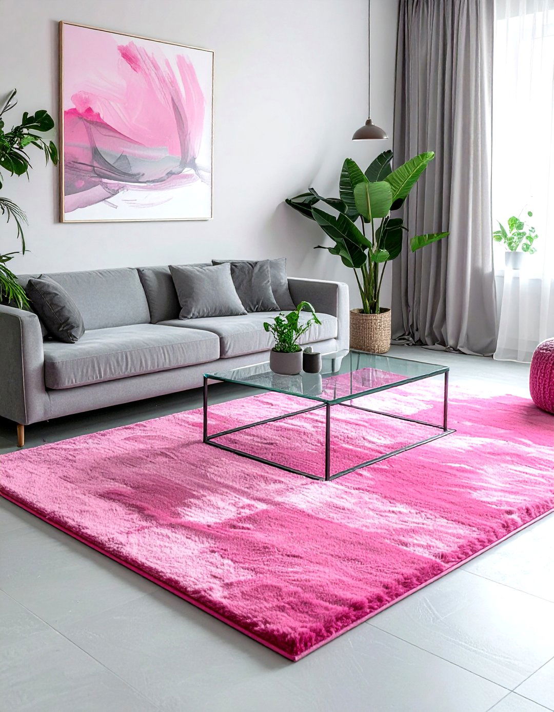 Hot Pink Area Rug - 30 hot pink decor ideas