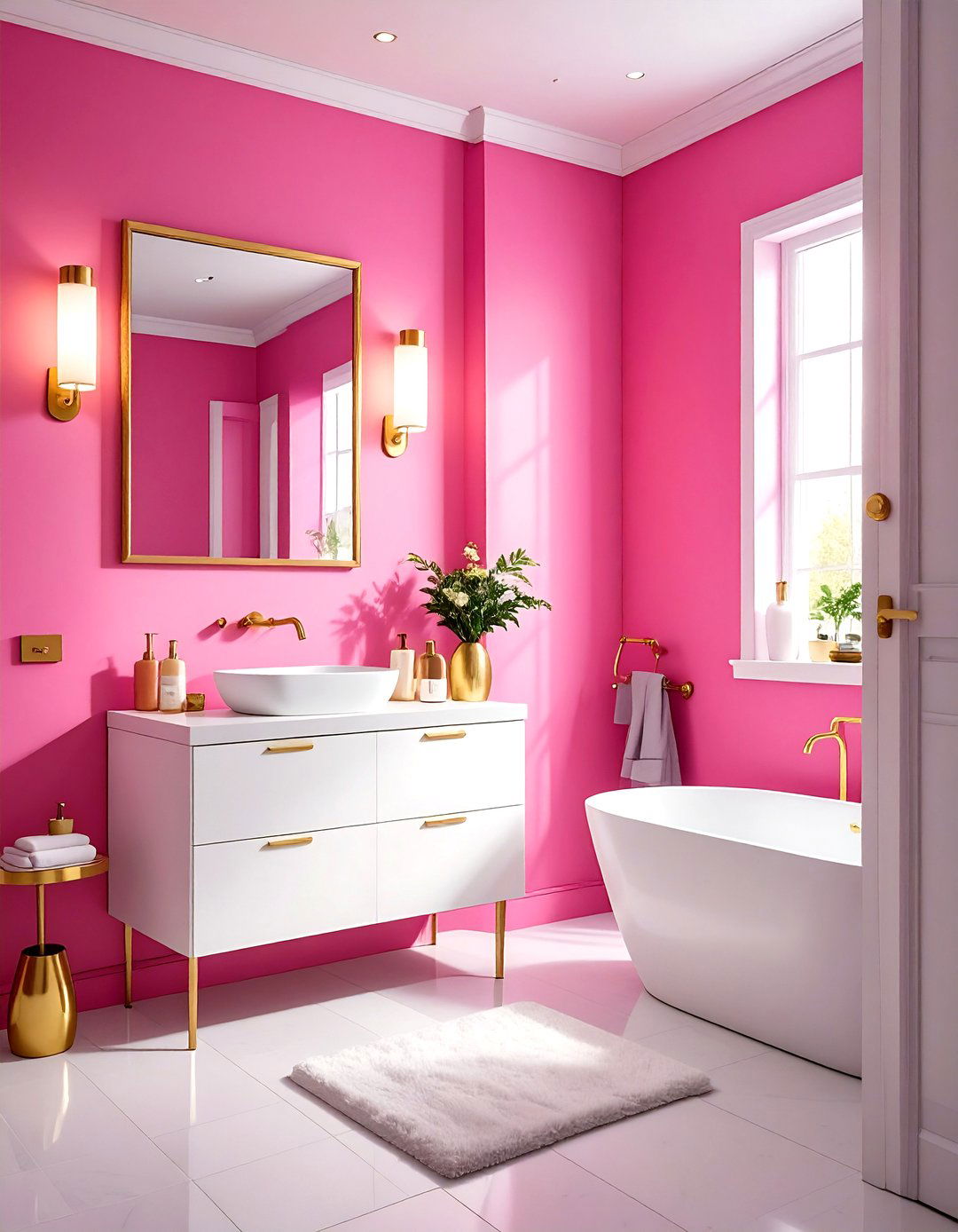 Hot Pink Bathroom Gold Decor - 30 pink and gold bathroom ideas