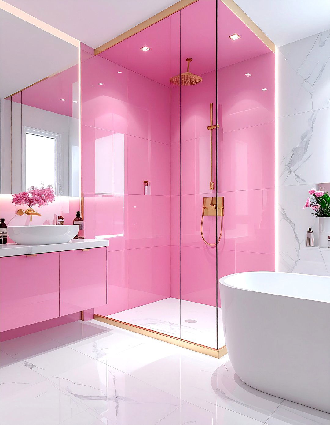 Hot Pink Bathroom Tile - 30 hot pink decor ideas