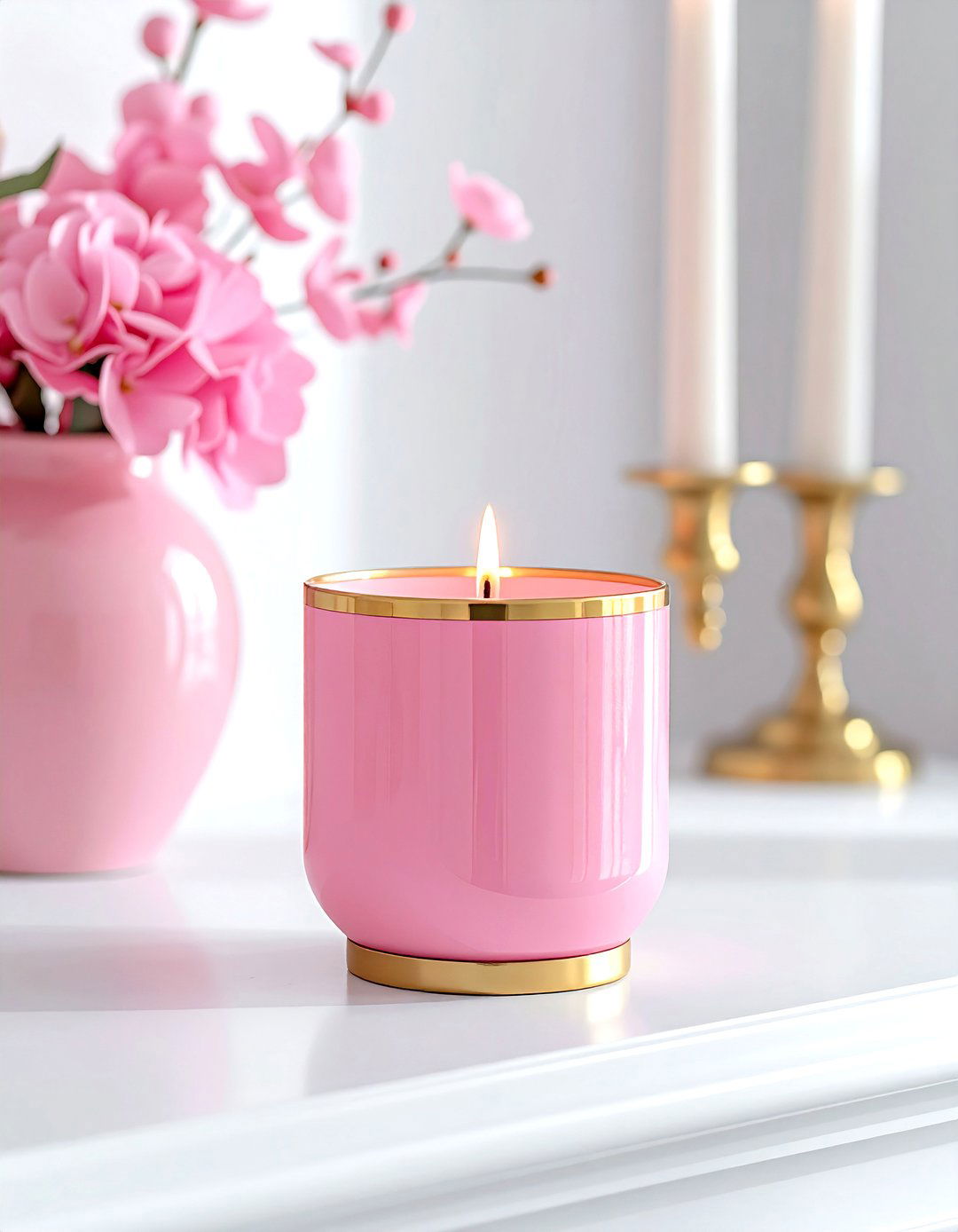 Hot Pink Candle Holder - 30 hot pink decor ideas