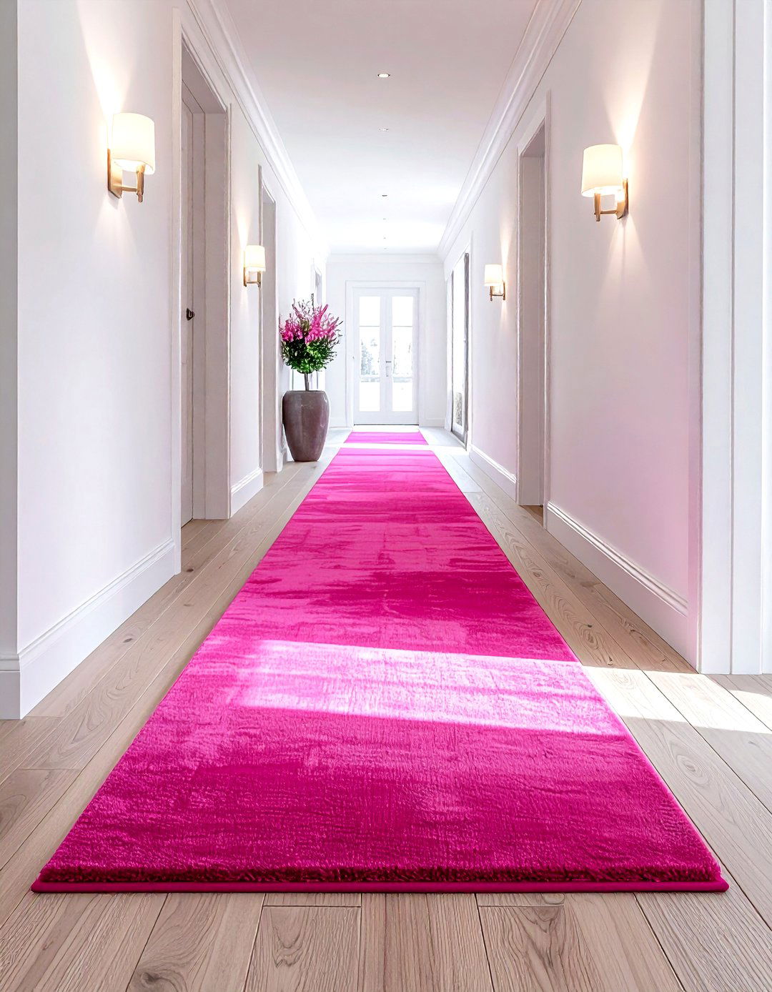 Hot Pink Hallway Runner - 30 hot pink decor ideas