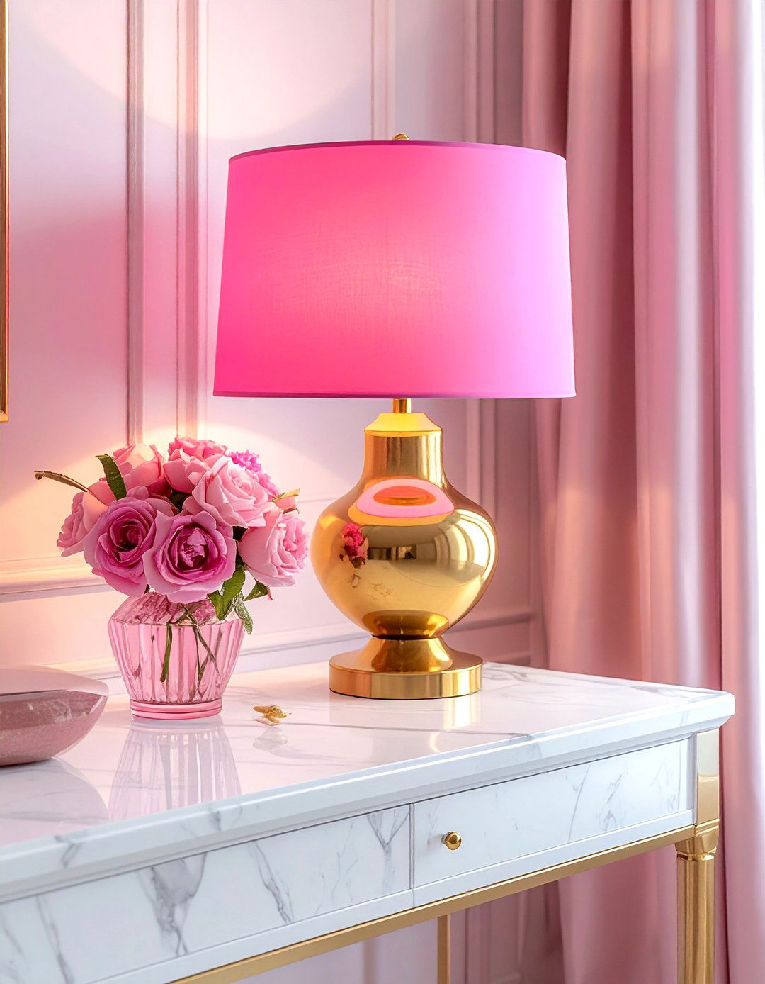 Hot Pink Lampshade - 30 hot pink decor ideas