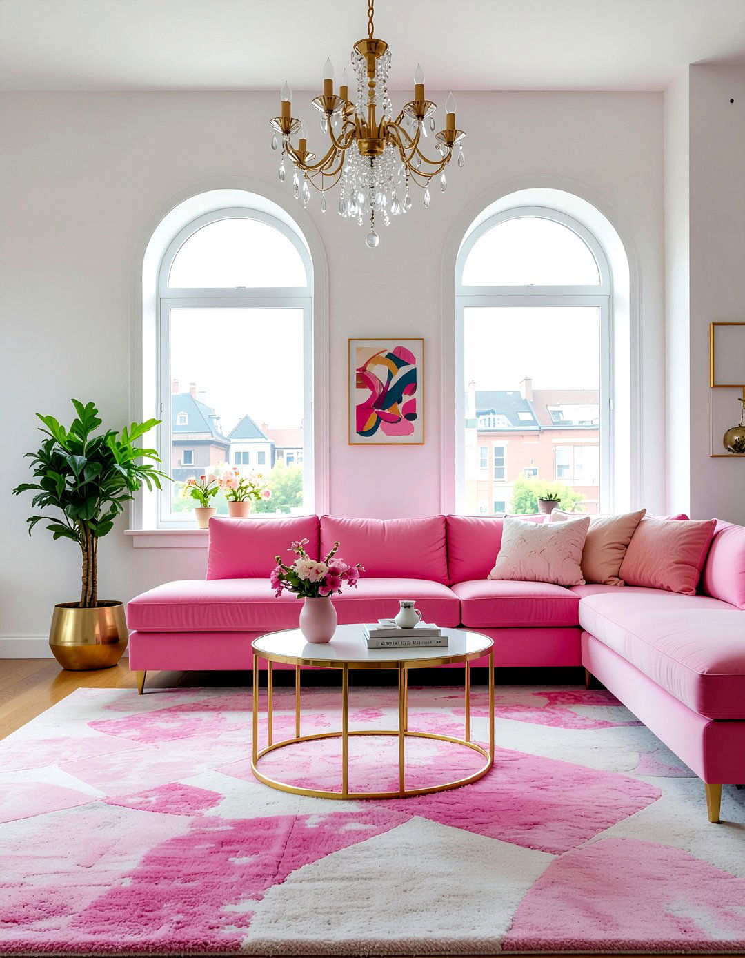 Hot Pink Living Room - 30 bold color living room ideas