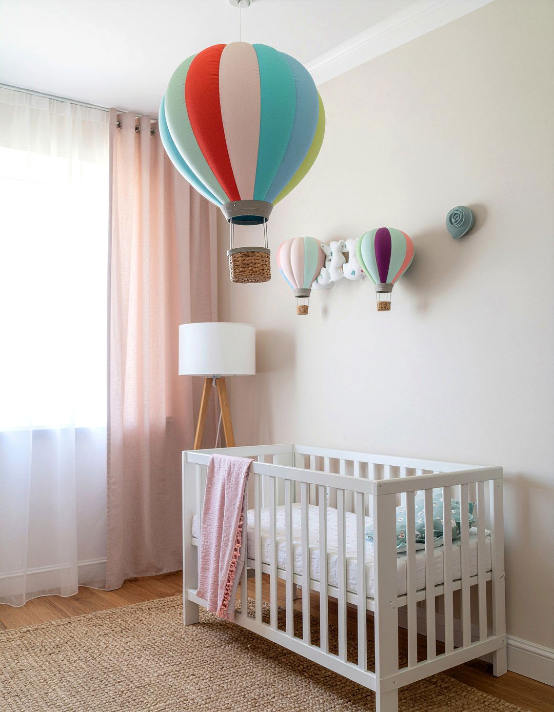 Hot air balloon mobile - 30 travel themed bedroom ideas