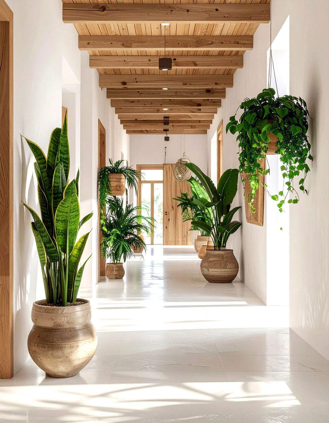 House plants - 30 long hallway ideas