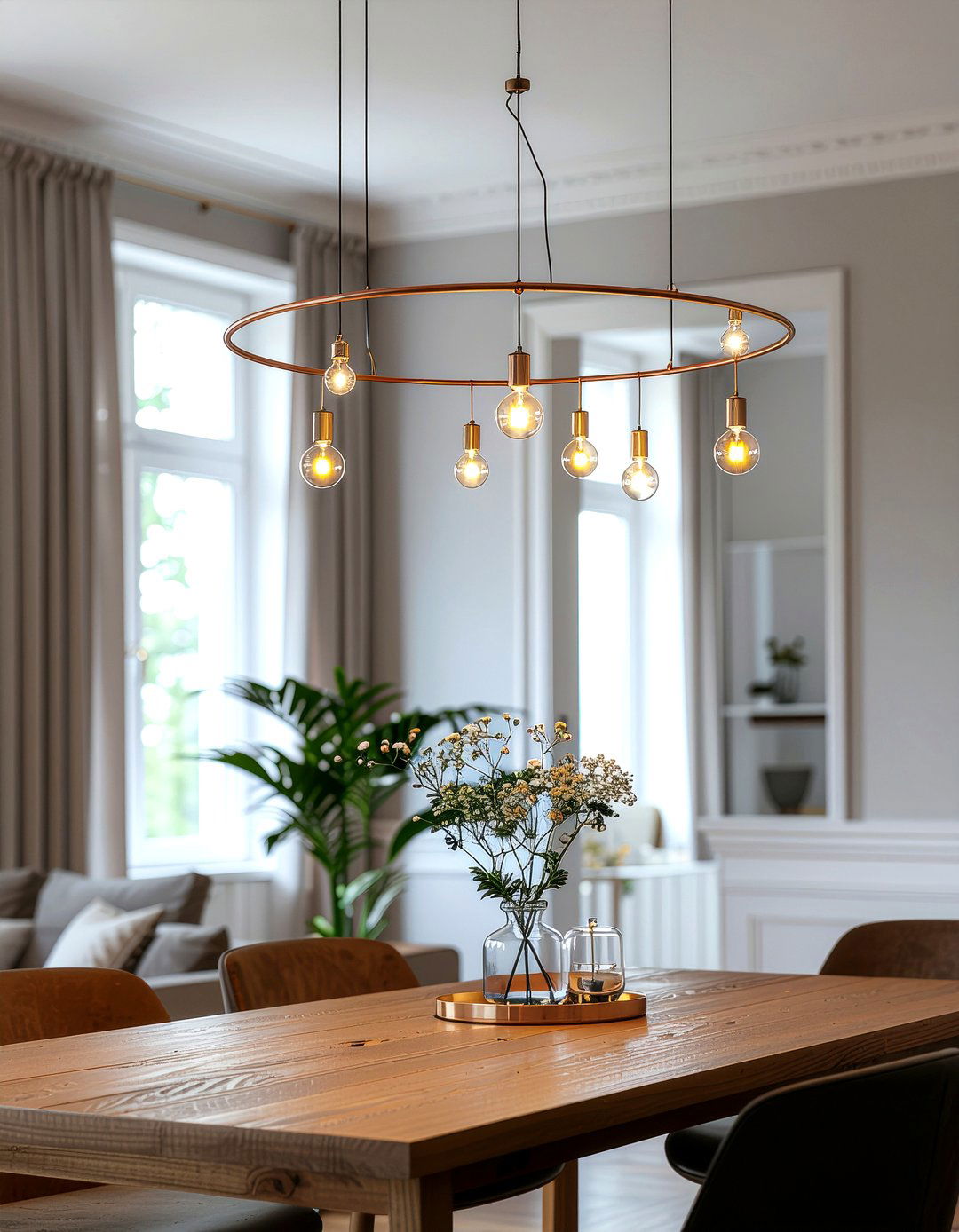 Hula hoop fairy light chandelier - 30 fairy light ideas