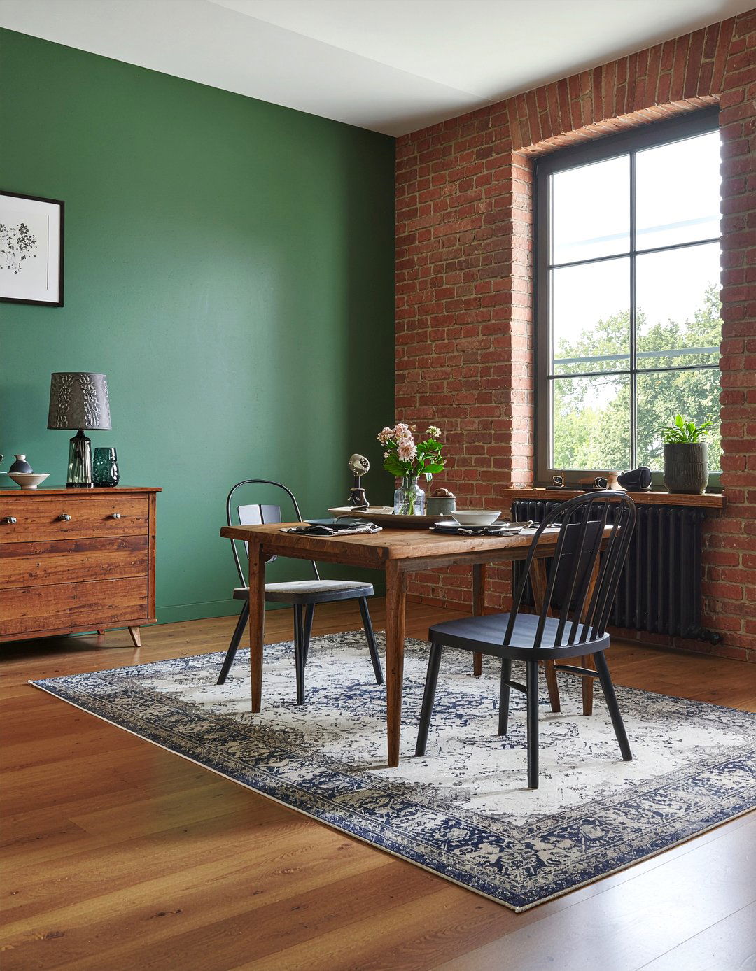 Hunter Green Dining Exposed Brick - 30 hunter green dining room ideas