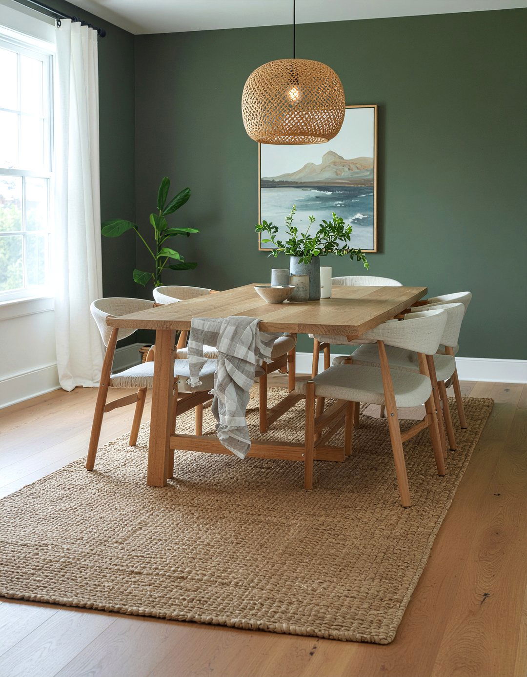 Hunter Green Dining Jute Rug - 30 hunter green dining room ideas