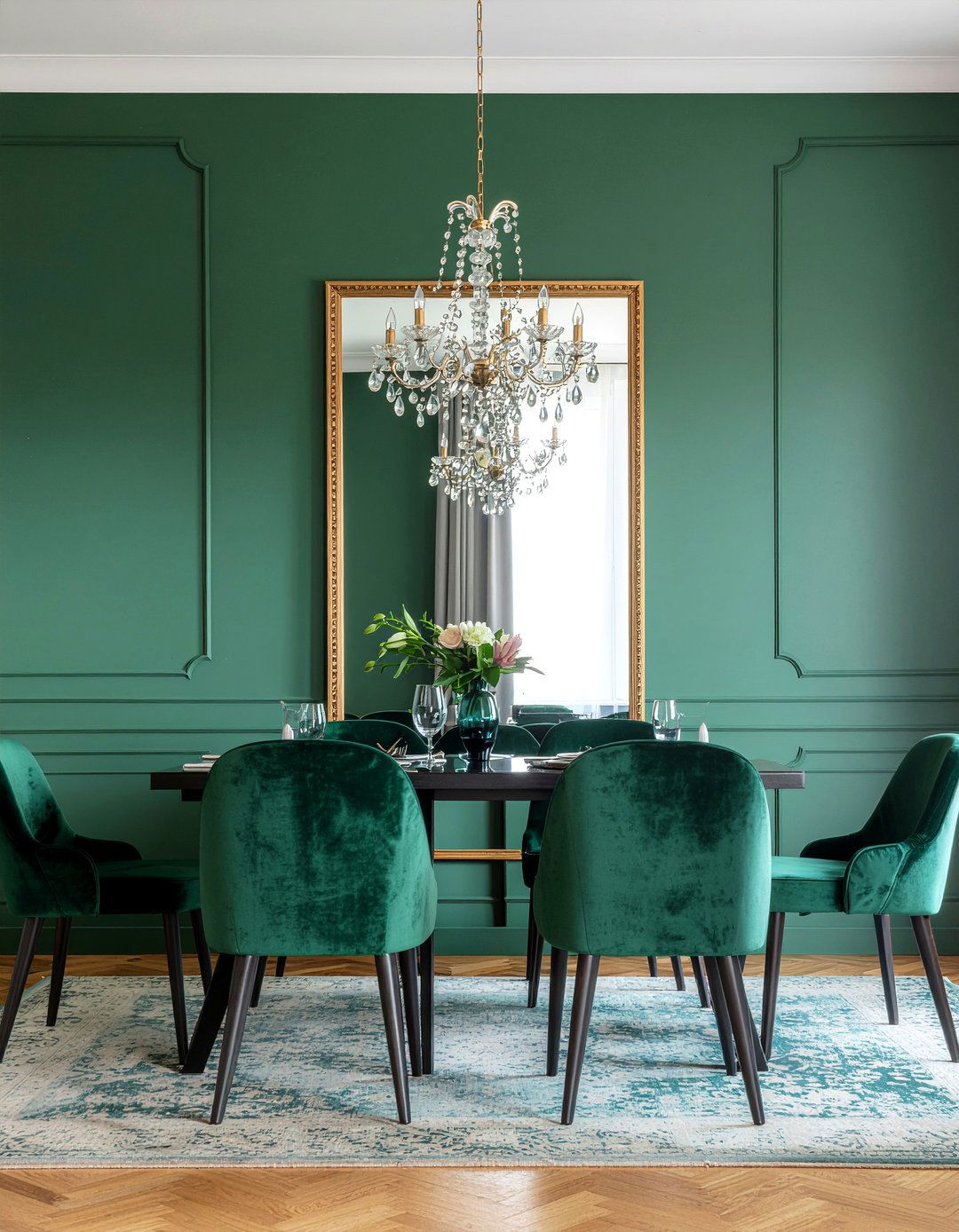 Hunter Green Dining Mirror Wall - 30 hunter green dining room ideas