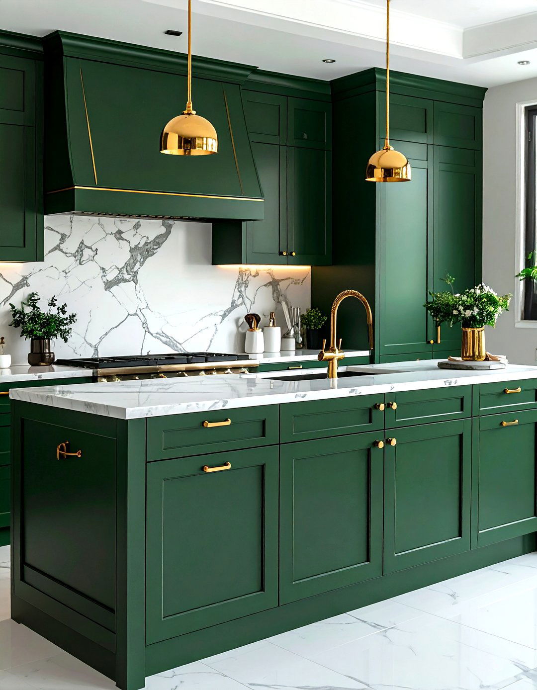 Hunter Green Kitchen With Gold Hardware - 30 hunter green kitchen ideas