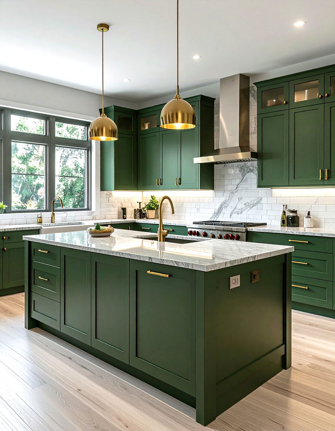 Hunter Green Kitchen With Quartz Countertops - 30 hunter green kitchen ideas