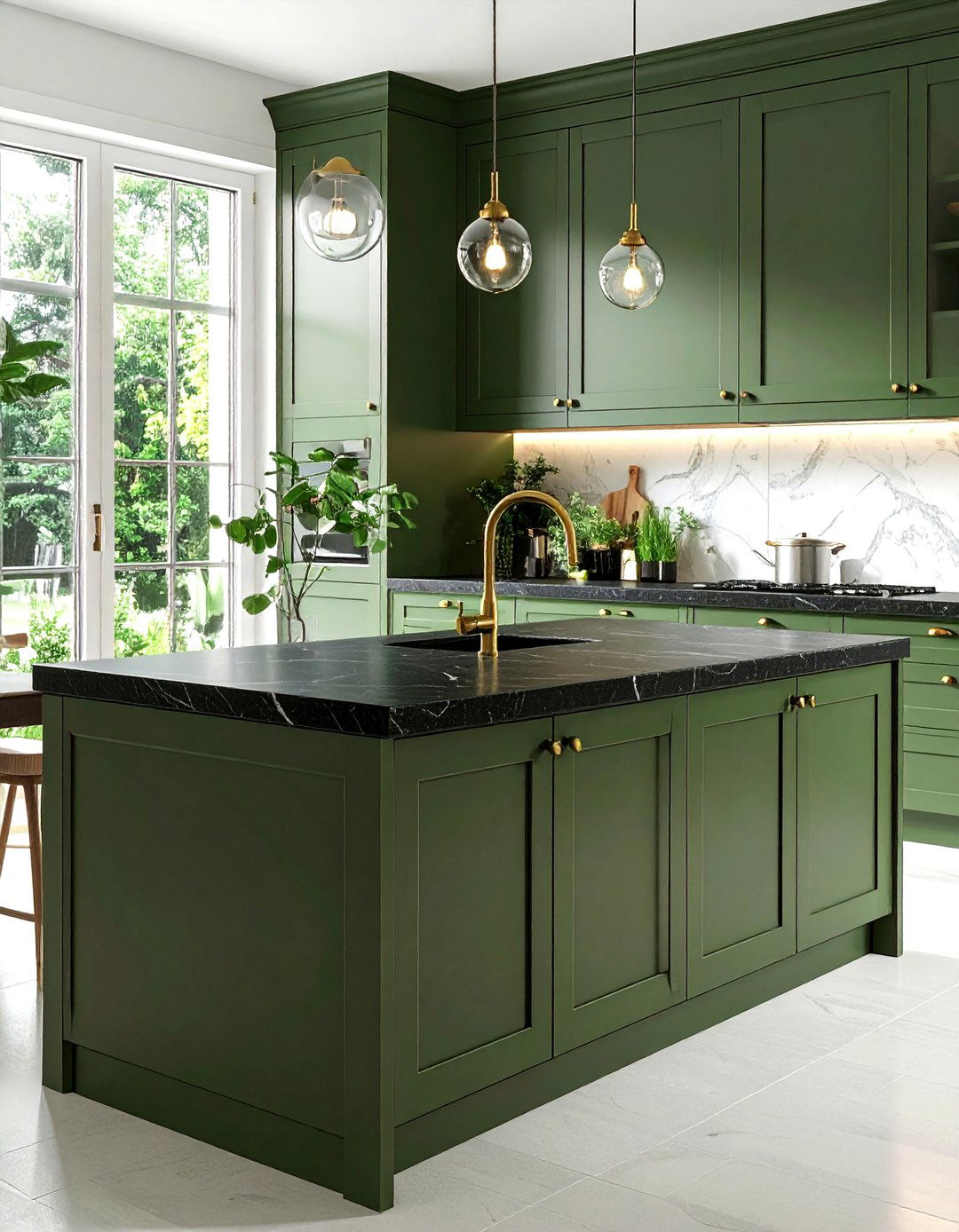 Hunter Green Kitchen With Soapstone Countertops - 30 hunter green kitchen ideas