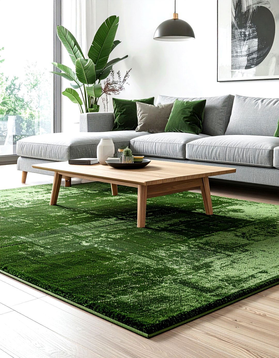 Hunter Green Living Room Rug - 30 scandinavian green living room ideas