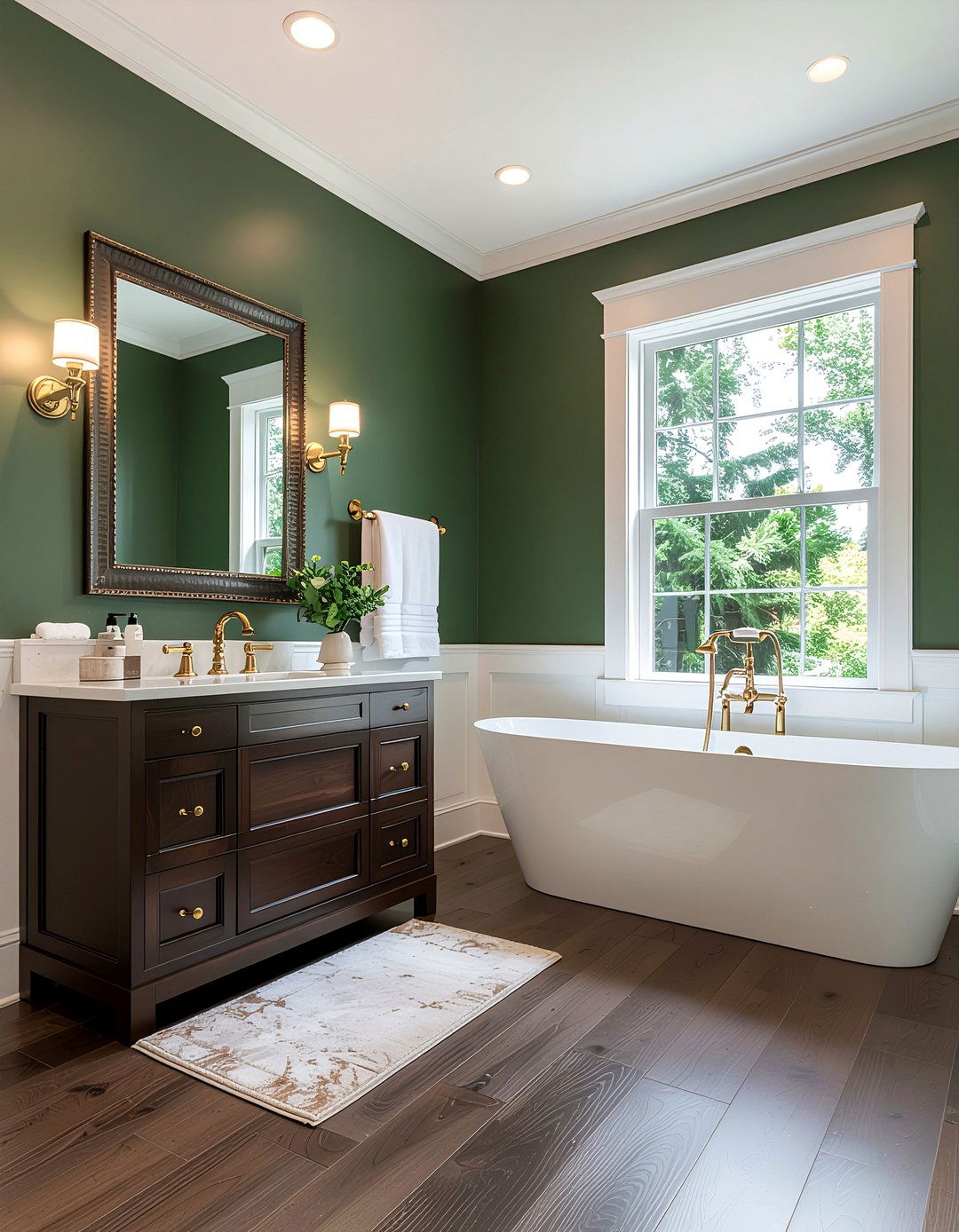 Hunter green bathroom - 30 cool green bathroom ideas
