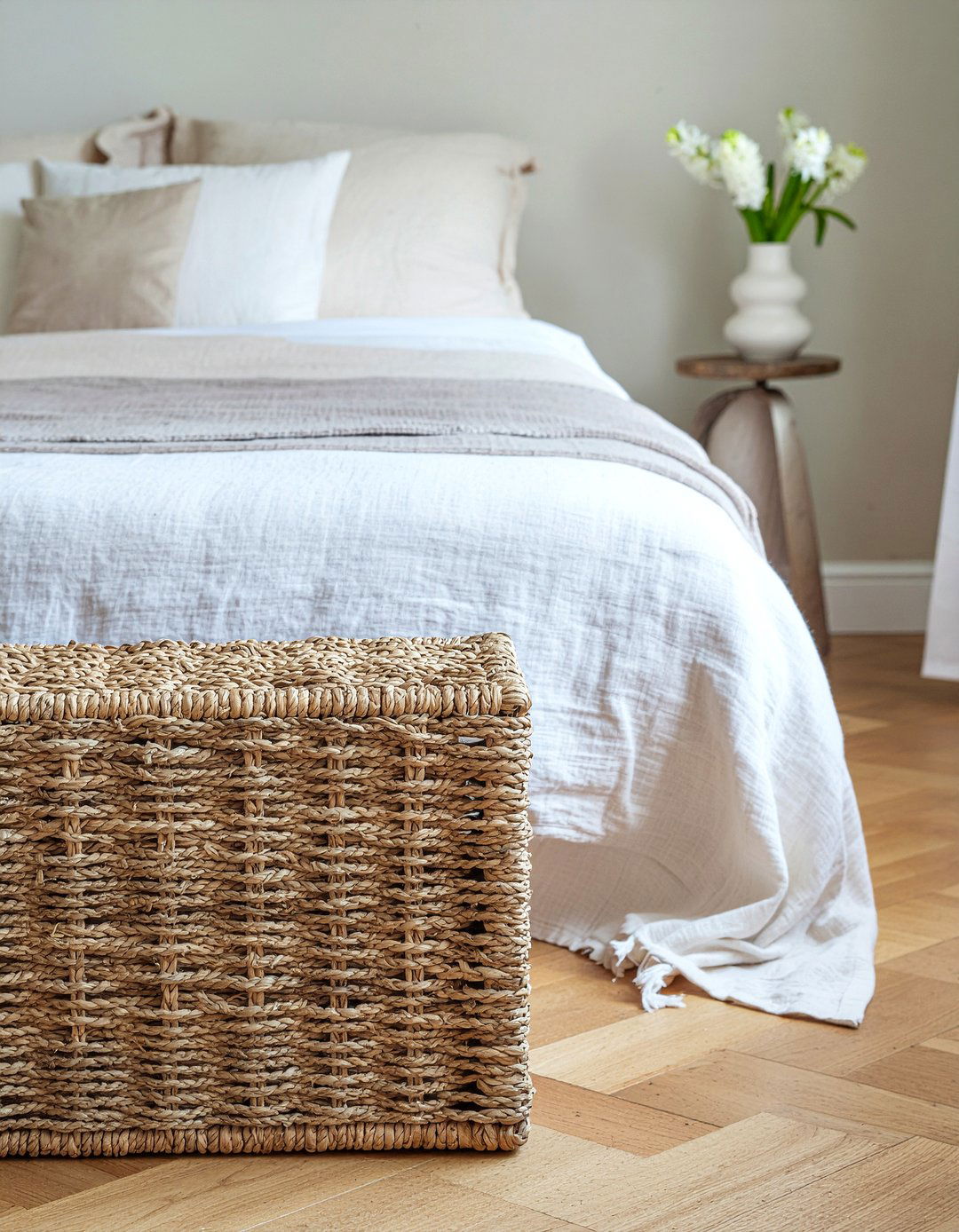 Hyacinth Trunk - 30 woven bedroom ideas