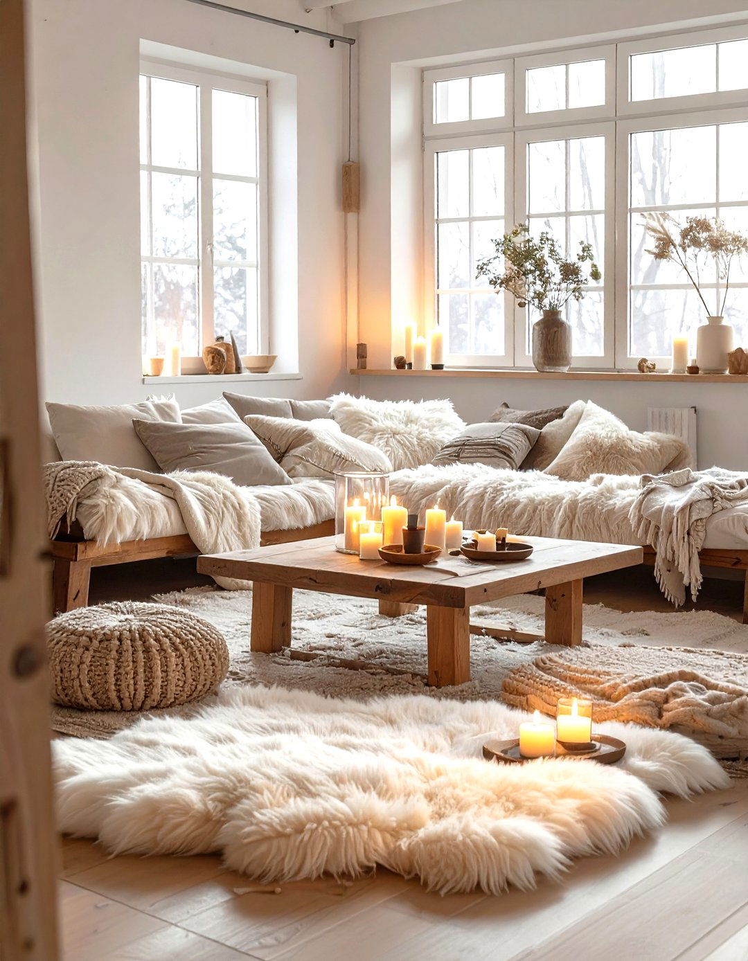 Hygge Living Room Sheepskin - 30 sheepskin living room ideas