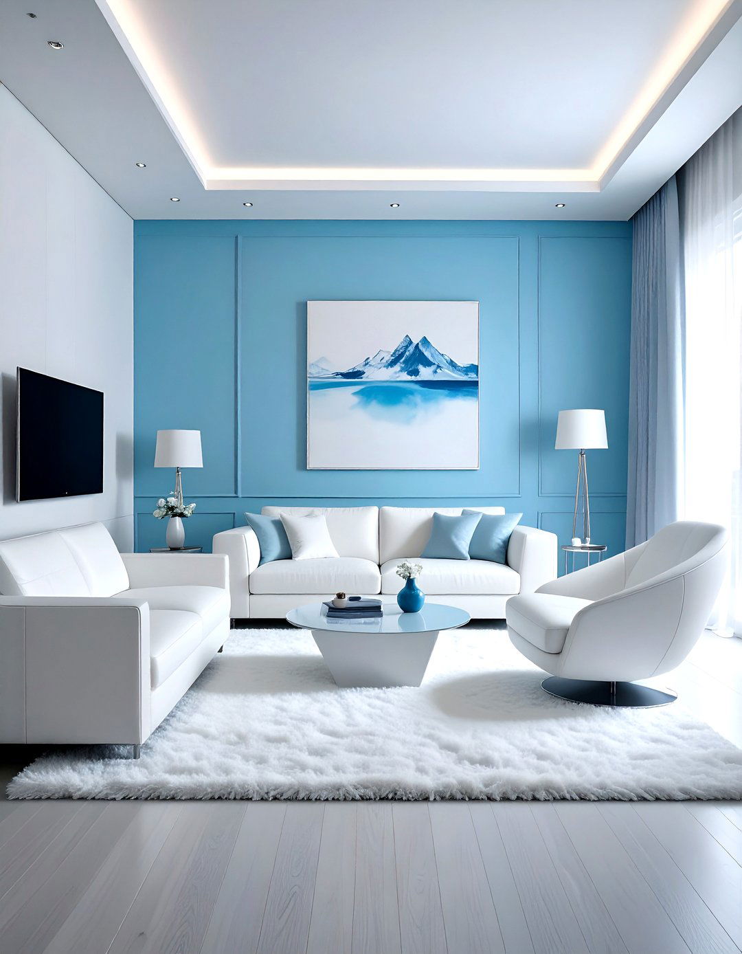 Ice Blue Minimalist Space - 30 minimalist blue bedroom ideas