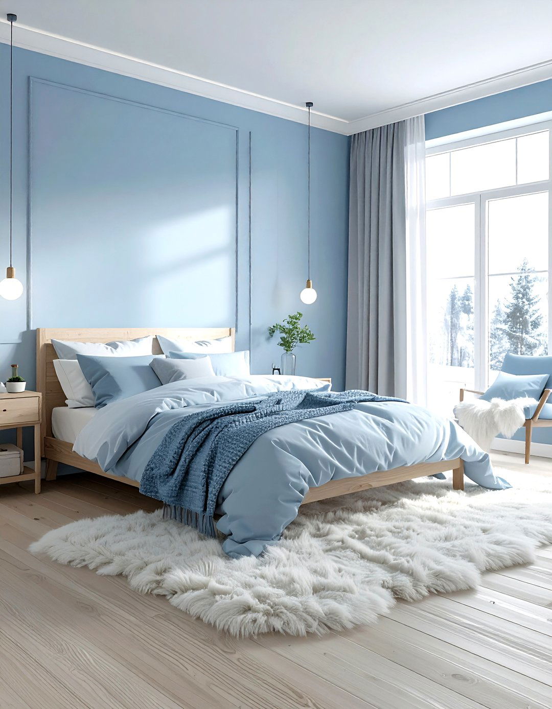 Ice Blue Scandinavian Bedroom - 30 blue bedroom design ideas