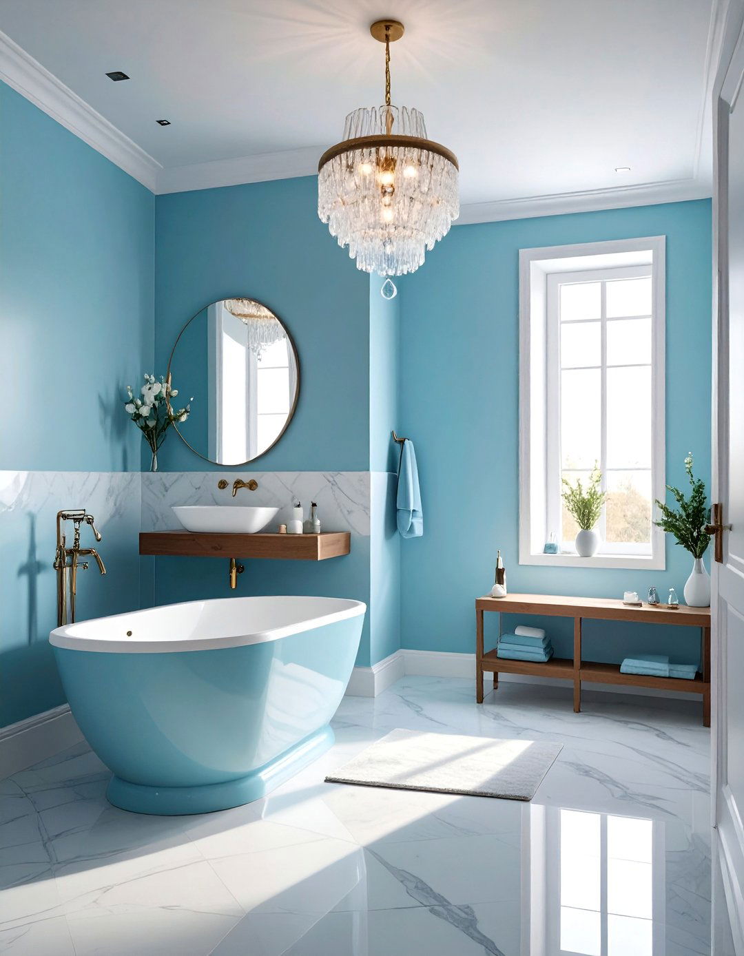 Icy blue bathroom - 30 cool tone bathroom ideas
