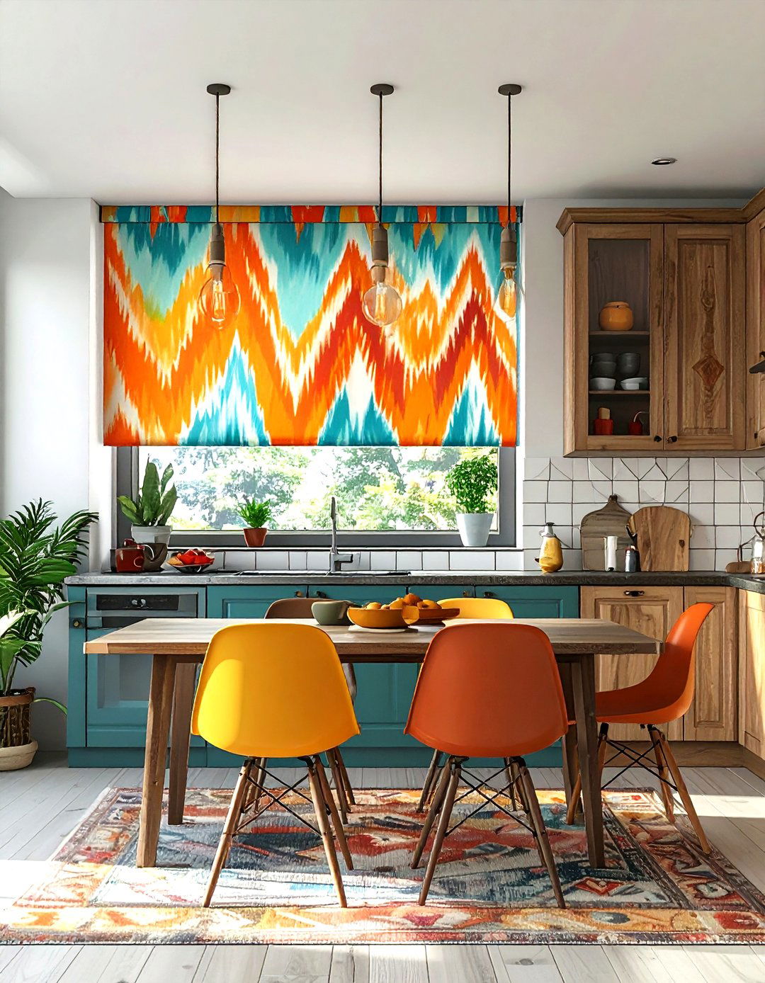 Ikat Roman Shade - 30 kitchen roman shade ideas