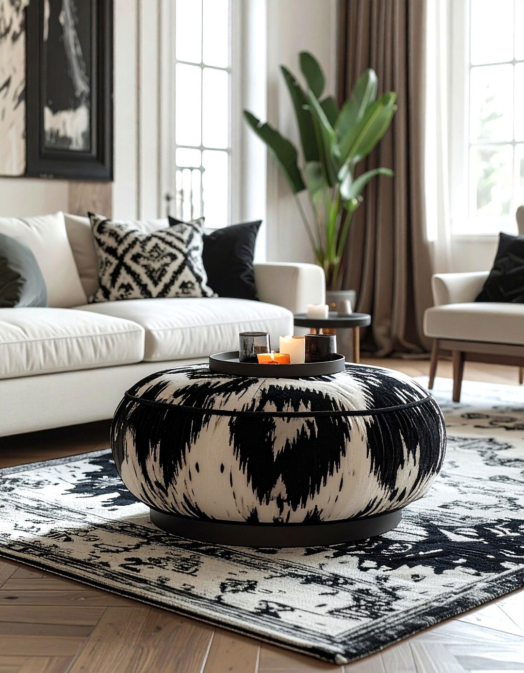 Ikat ottoman stool - 30 ikat decor ideas