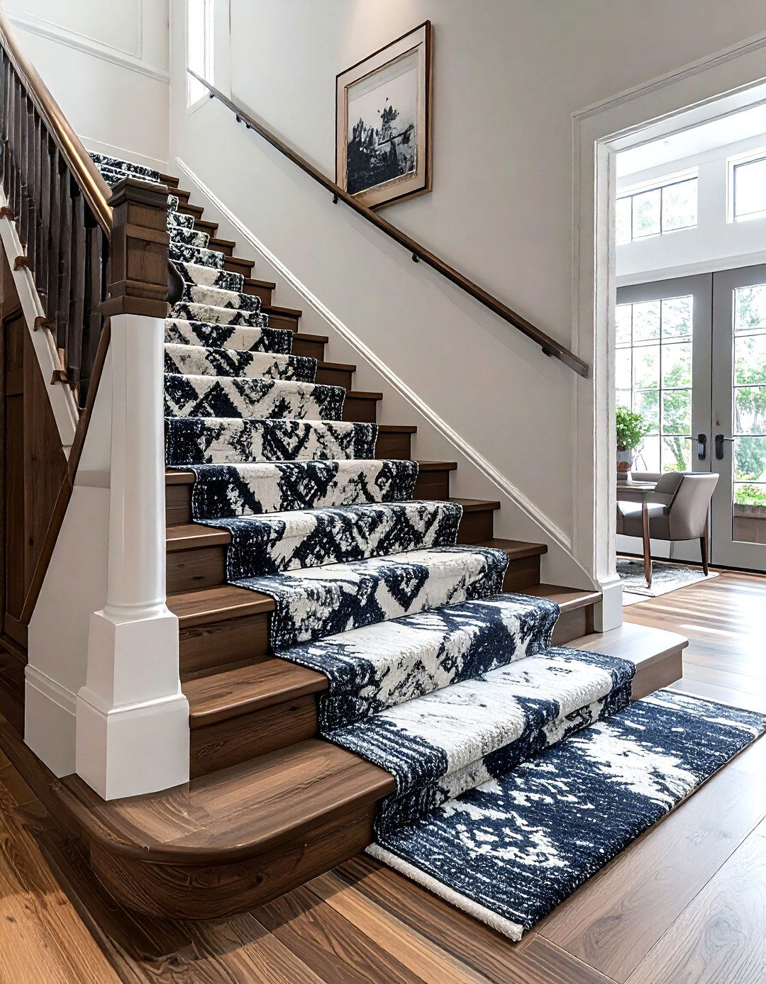 Ikat stair runner - 30 ikat decor ideas
